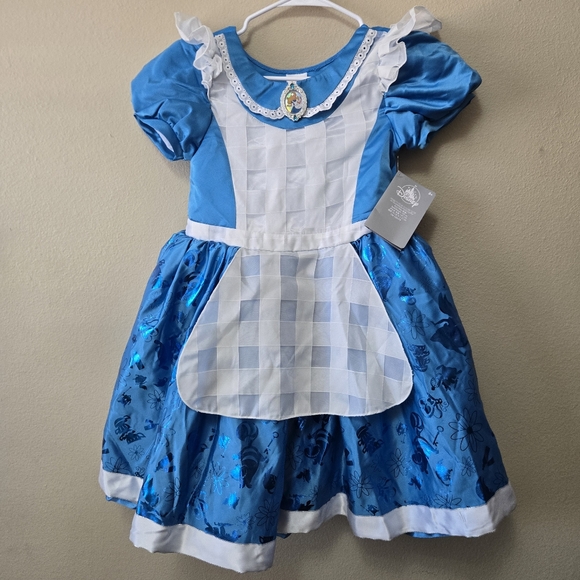 DISNEY STORE Alice in Wonderland Costume Dress Blue Girls 11/12 NEW NWT - Picture 2 of 11